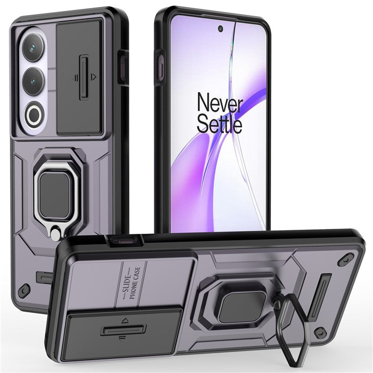 For OnePlus Ace 3V 5G Case with Slide Lens Cover PC+TPU Protective Shell - Purple