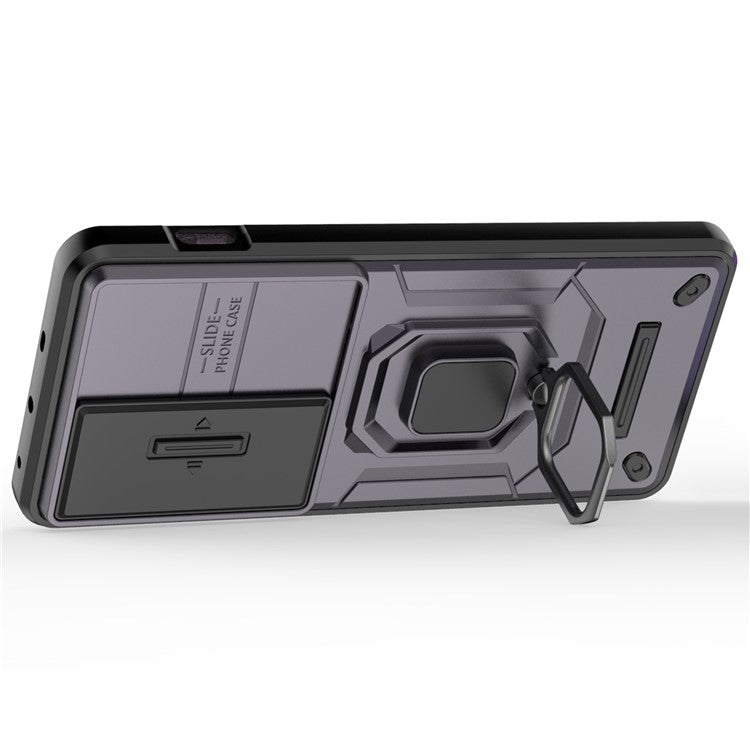 For OnePlus Ace 3V 5G Case with Slide Lens Cover PC+TPU Protective Shell - Purple