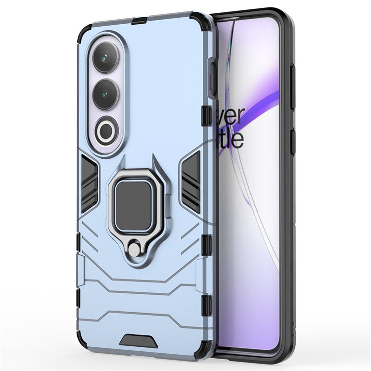 For OnePlus Ace 3V 5G Case PC+TPU Bump Proof Shell with Ring Kickstand - Blue