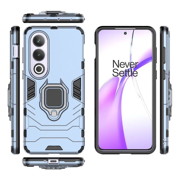 For OnePlus Ace 3V 5G Case PC+TPU Bump Proof Shell with Ring Kickstand - Blue