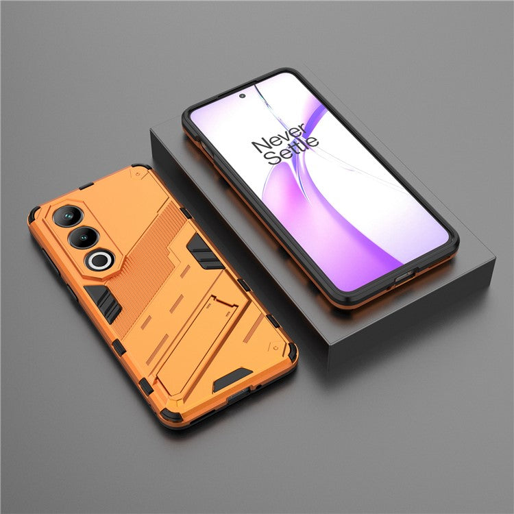 For OnePlus Ace 3V 5G PC+TPU Case Folding Kickstand Hybrid Phone Cover - Orange