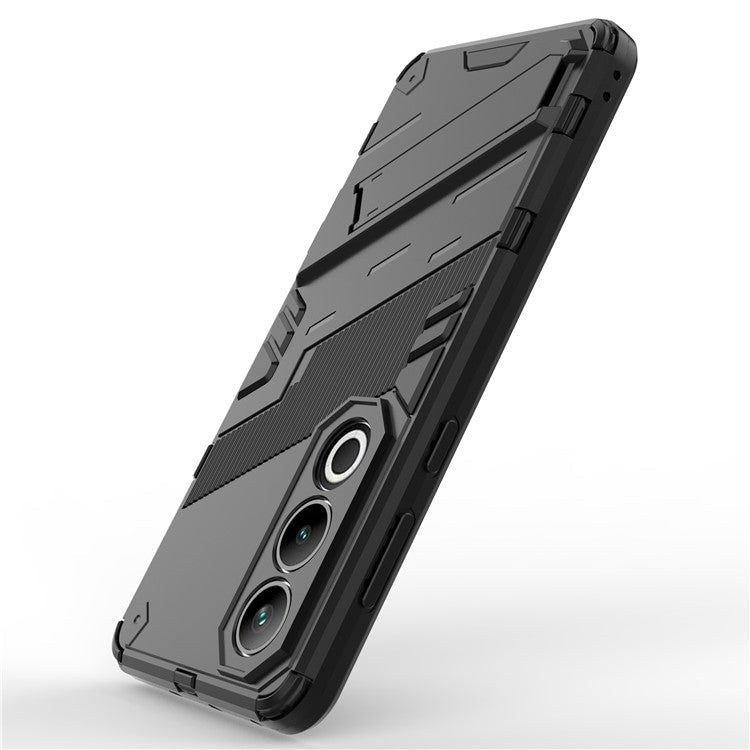 For OnePlus Ace 3V 5G PC+TPU Case Folding Kickstand Hybrid Phone Cover - Black