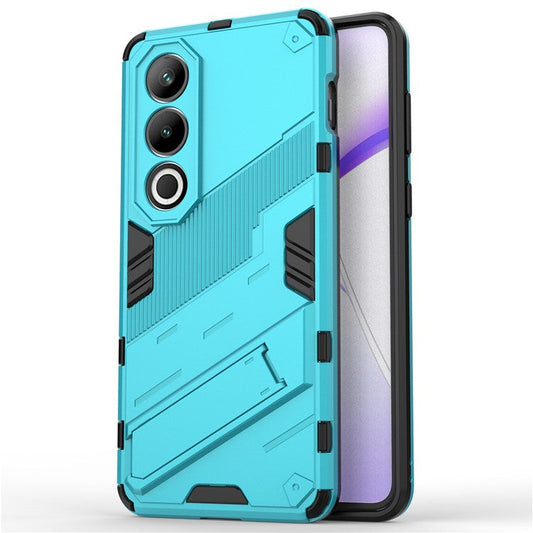 For OnePlus Ace 3V 5G PC+TPU Case Folding Kickstand Hybrid Phone Cover - Baby Blue