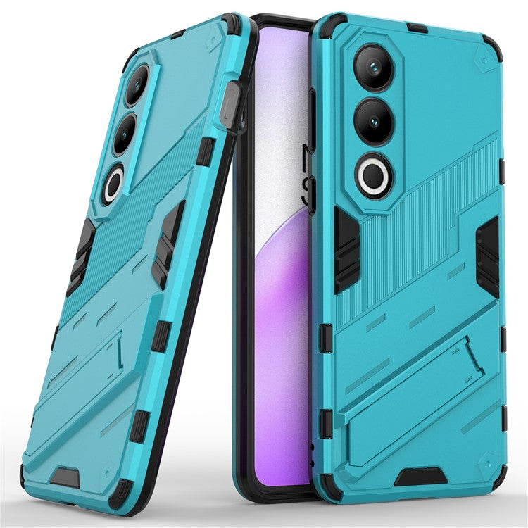 For OnePlus Ace 3V 5G PC+TPU Case Folding Kickstand Hybrid Phone Cover - Baby Blue