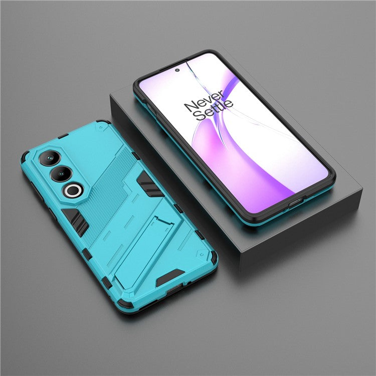 For OnePlus Ace 3V 5G PC+TPU Case Folding Kickstand Hybrid Phone Cover - Baby Blue