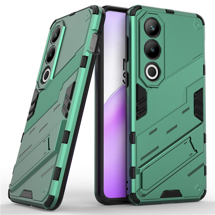 For OnePlus Ace 3V 5G PC+TPU Case Folding Kickstand Hybrid Phone Cover - Green
