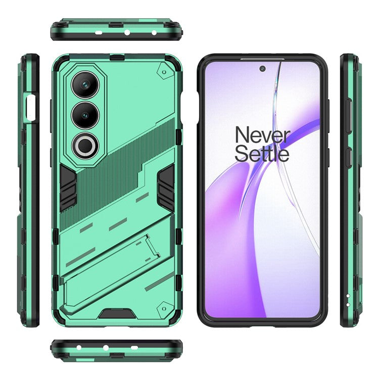 For OnePlus Ace 3V 5G PC+TPU Case Folding Kickstand Hybrid Phone Cover - Green