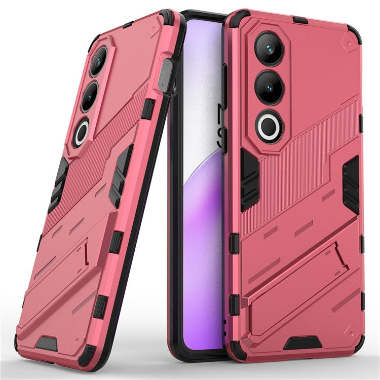 For OnePlus Ace 3V 5G PC+TPU Case Folding Kickstand Hybrid Phone Cover - Rose