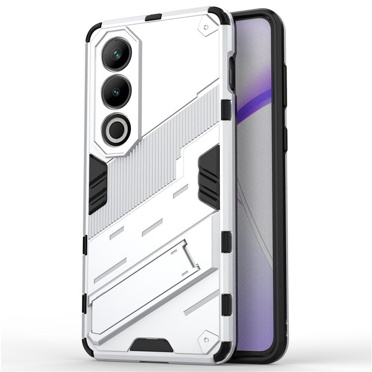 For OnePlus Ace 3V 5G PC+TPU Case Folding Kickstand Hybrid Phone Cover - White