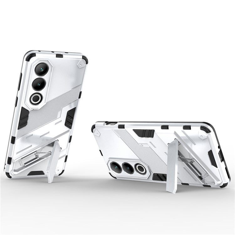 For OnePlus Ace 3V 5G PC+TPU Case Folding Kickstand Hybrid Phone Cover - White
