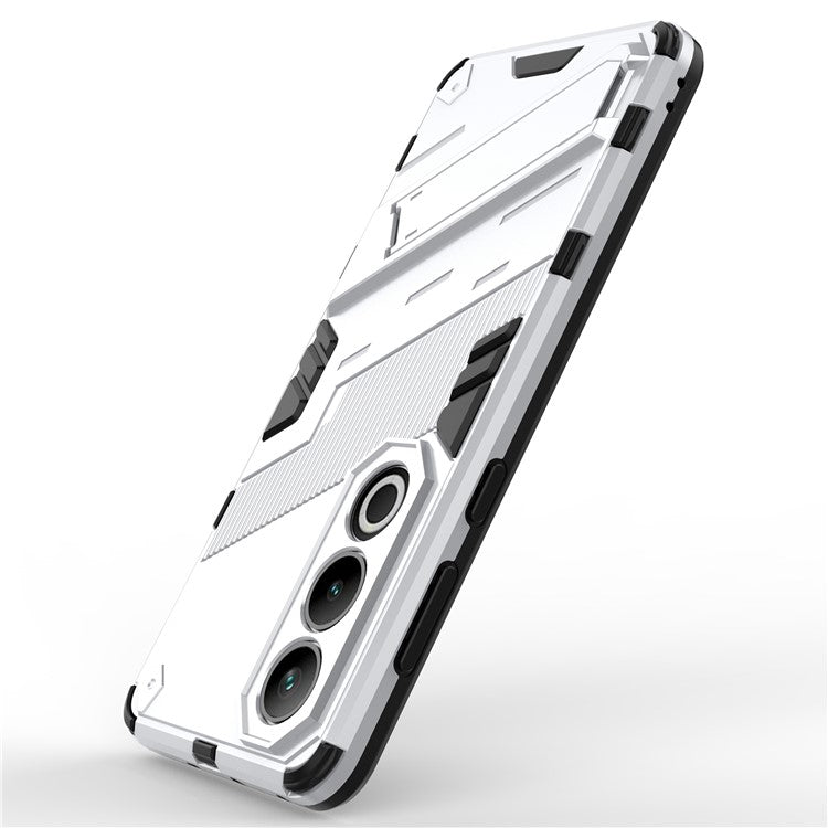 For OnePlus Ace 3V 5G PC+TPU Case Folding Kickstand Hybrid Phone Cover - White