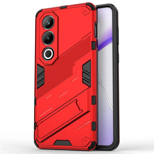 For OnePlus Ace 3V 5G PC+TPU Case Folding Kickstand Hybrid Phone Cover - Red
