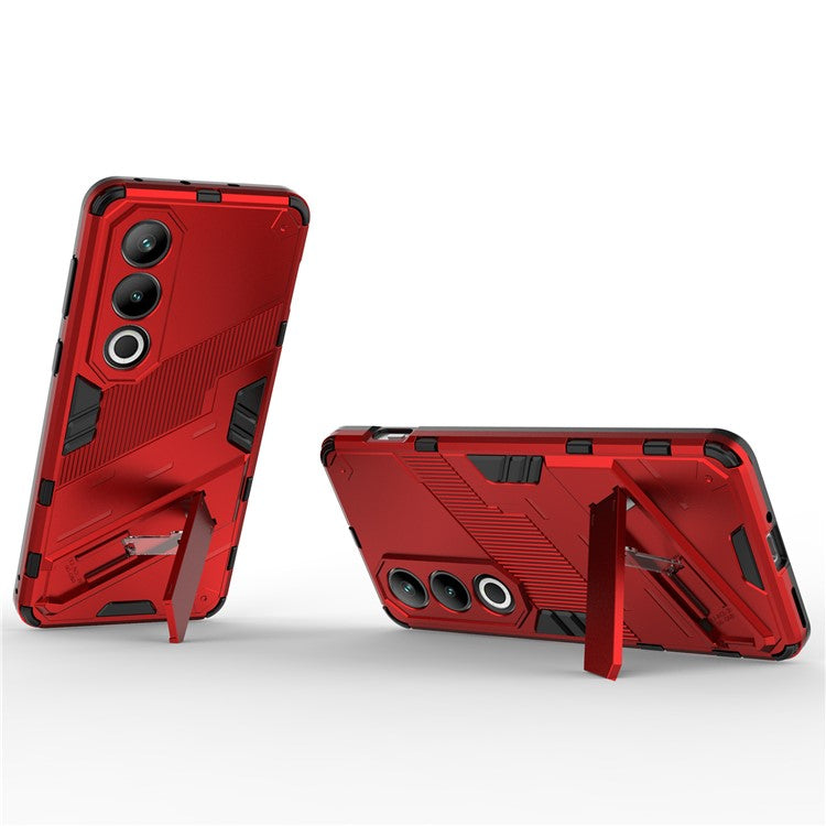 For OnePlus Ace 3V 5G PC+TPU Case Folding Kickstand Hybrid Phone Cover - Red