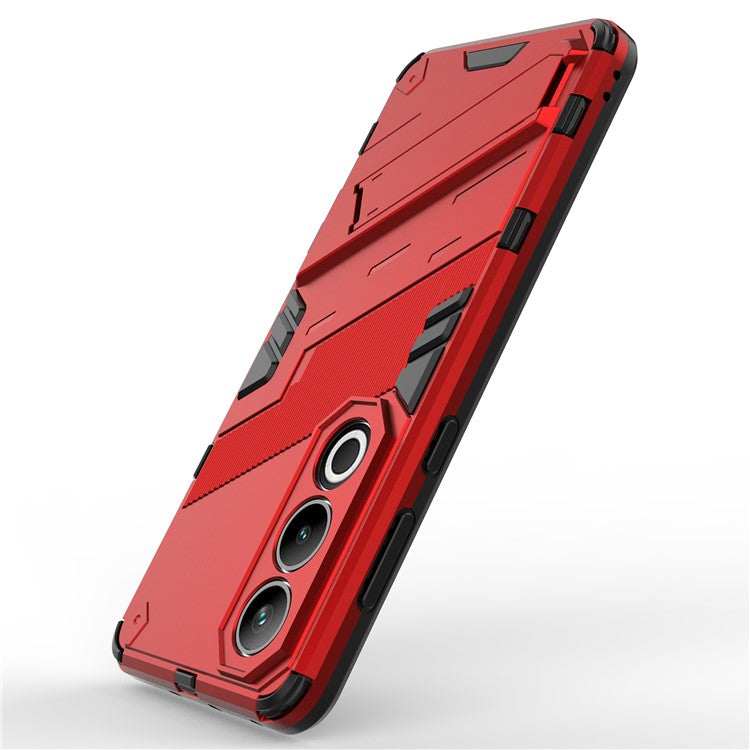 For OnePlus Ace 3V 5G PC+TPU Case Folding Kickstand Hybrid Phone Cover - Red