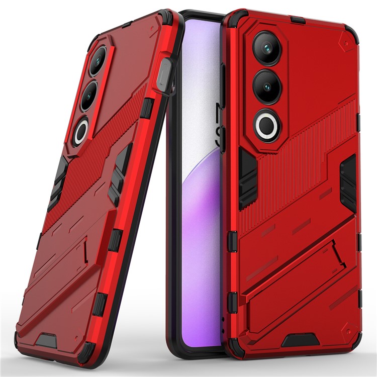 For OnePlus Ace 3V 5G PC+TPU Case Folding Kickstand Hybrid Phone Cover - Red