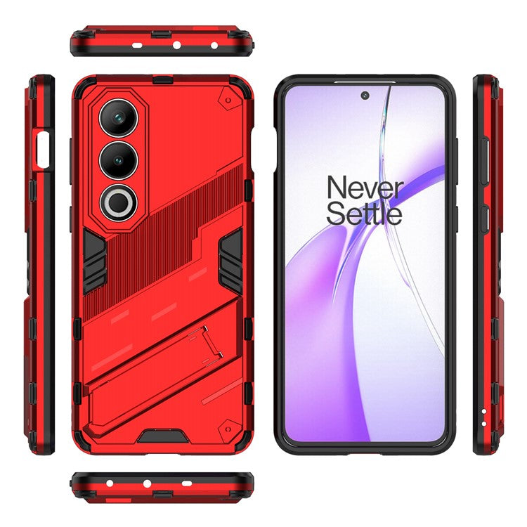 For OnePlus Ace 3V 5G PC+TPU Case Folding Kickstand Hybrid Phone Cover - Red
