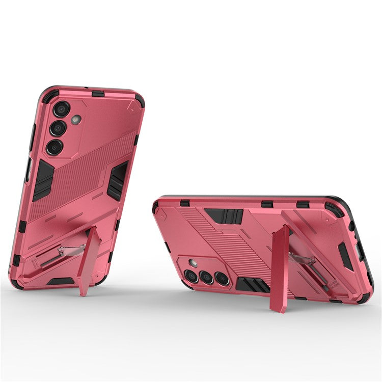 For Samsung Galaxy M15 5G Case PC+TPU Drop-proof Phone Cover with Folding Kickstand - Rose