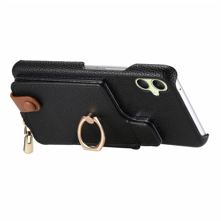 Y3 For Samsung Galaxy A05 4G Case RFID Blocking Leather+TPU Phone Protective Cover - Black