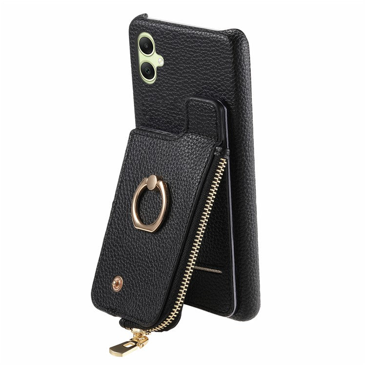 Y3 For Samsung Galaxy A05 4G Case RFID Blocking Leather+TPU Phone Protective Cover - Black