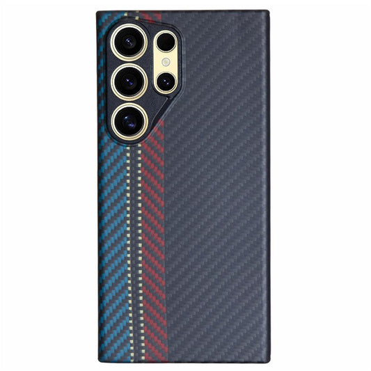 For Samsung Galaxy S24 Ultra Case Compatible with MagSafe Aramid Fiber Weave Pattern Phone Cover