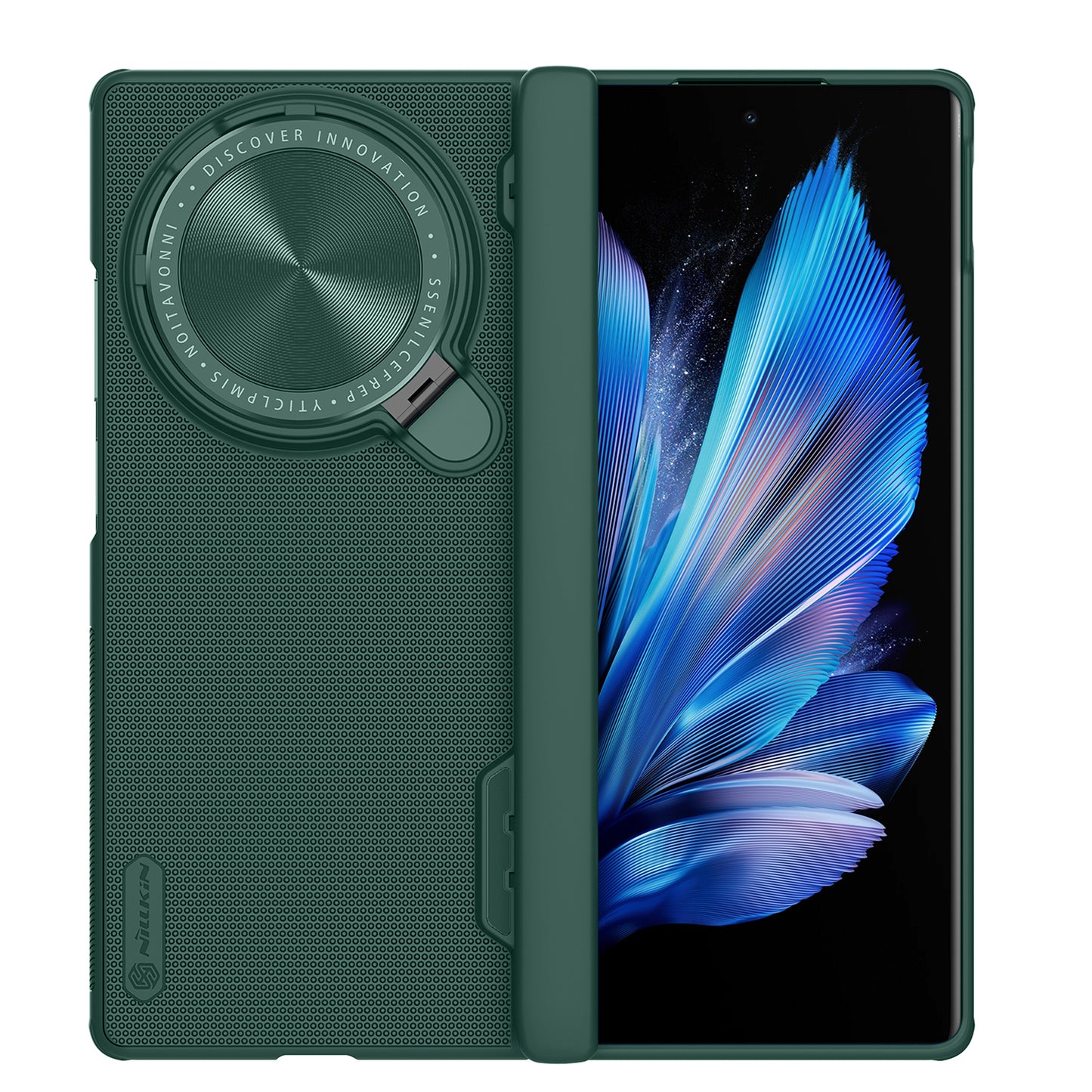 NILLKIN Super Frosted Shield Prop for vivo X Fold3 Kickstand Case Camera Lens Lid Phone Back Cover - Green