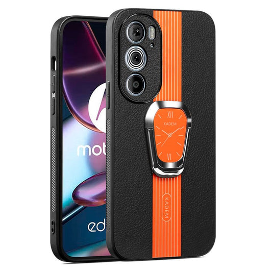 KADEM For Motorola Edge 30 Pro (Motorola Edge+ (2022)) Cover PU+TPU+Acrylic Kickstand Phone Case - Orange