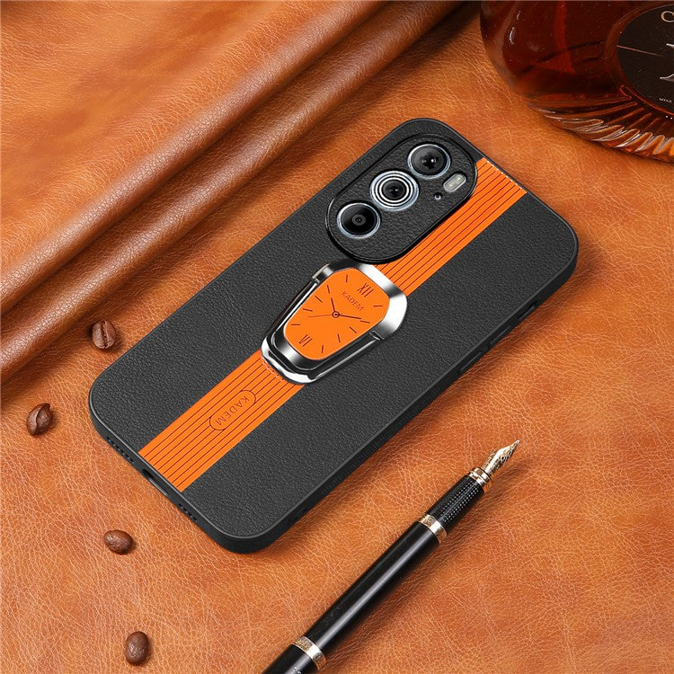 KADEM For Motorola Edge 30 Pro (Motorola Edge+ (2022)) Cover PU+TPU+Acrylic Kickstand Phone Case - Orange