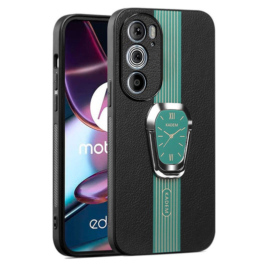 KADEM For Motorola Edge 30 Pro (Motorola Edge+ (2022)) Cover PU+TPU+Acrylic Kickstand Phone Case - Green