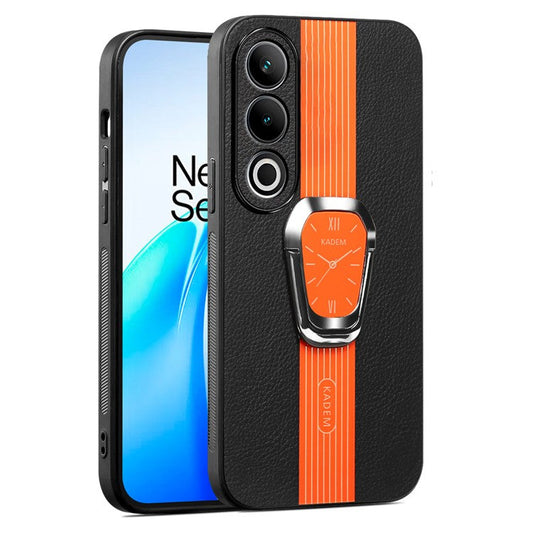 KADEM For OnePlus Ace 3V 5G Cover Folding Kickstand PU+TPU+Acrylic Shockproof Phone Case - Orange