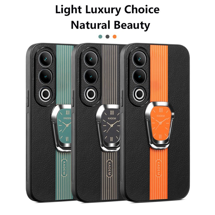 KADEM For OnePlus Ace 3V 5G Cover Folding Kickstand PU+TPU+Acrylic Shockproof Phone Case - Black