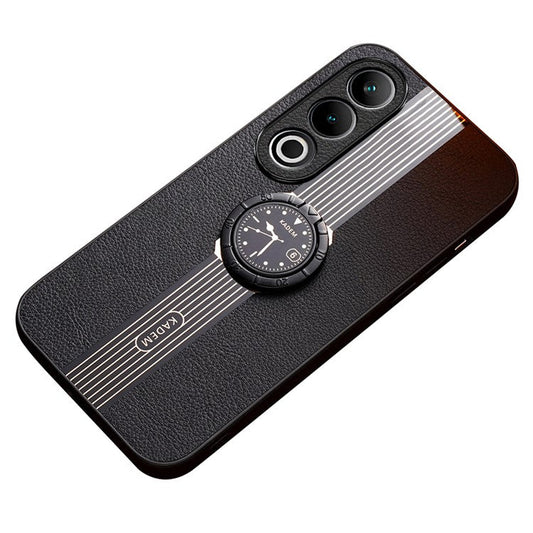 KADEM For OnePlus Ace 3V 5G Case Leather+Acrylic+TPU Phone Cover Support Magnetic Car Holder - Black