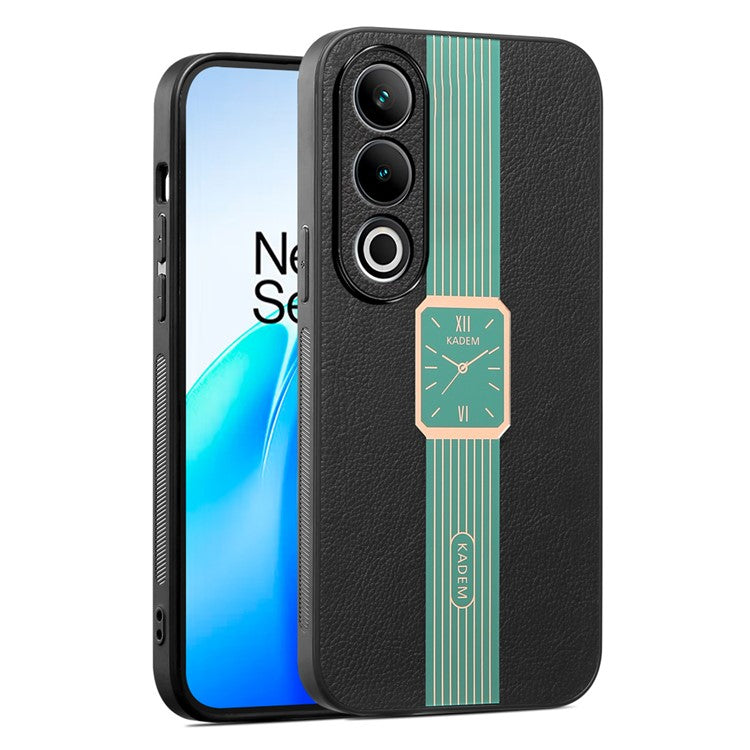 KADEM For OnePlus Ace 3V 5G Case Leather Coated TPU+Acrylic Phone Back Cover with Watch Pattern - Green