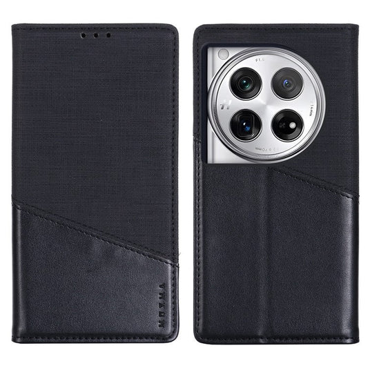 MUXMA MX109 For OnePlus 12 5G RFID Blocking Folio Flip Phone Case Stand Cover - Black