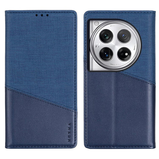 MUXMA MX109 For OnePlus 12 5G RFID Blocking Folio Flip Phone Case Stand Cover - Blue