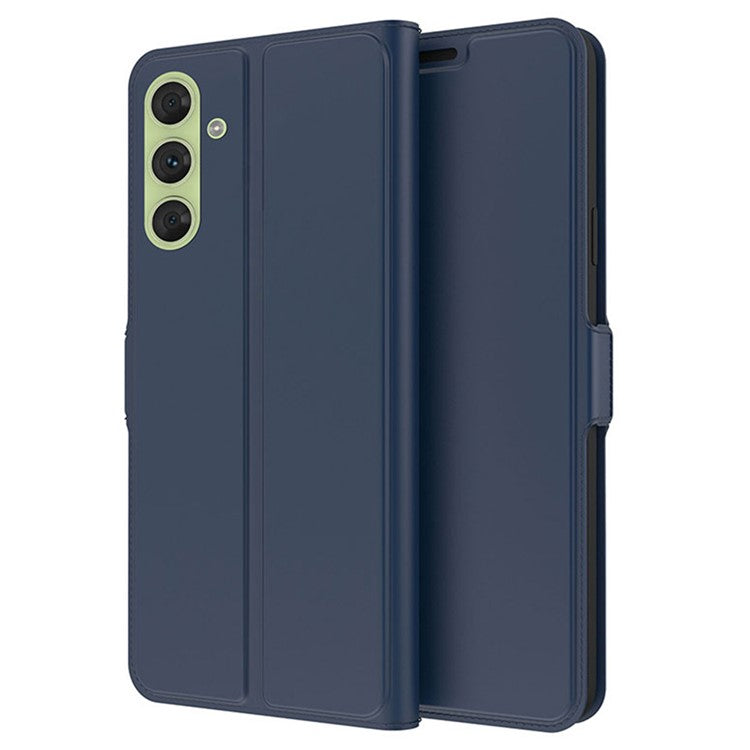 For Samsung Galaxy F15 5G Cell Phone Case Flip Stand PU Leather Cover with Card Slot - Blue