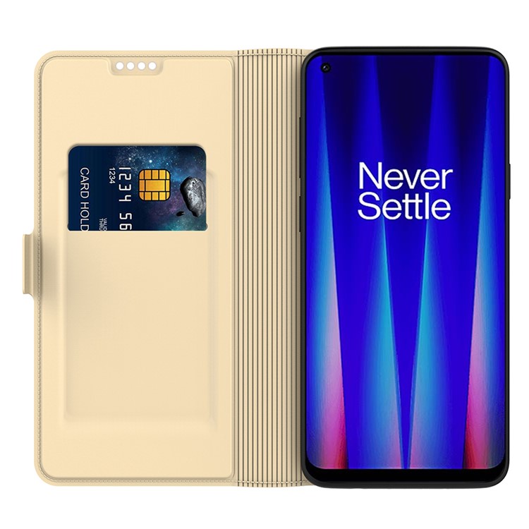 For OnePlus Ace 3V 5G Magnetic Phone Case Card Holder PU Leather+TPU Cover - Gold