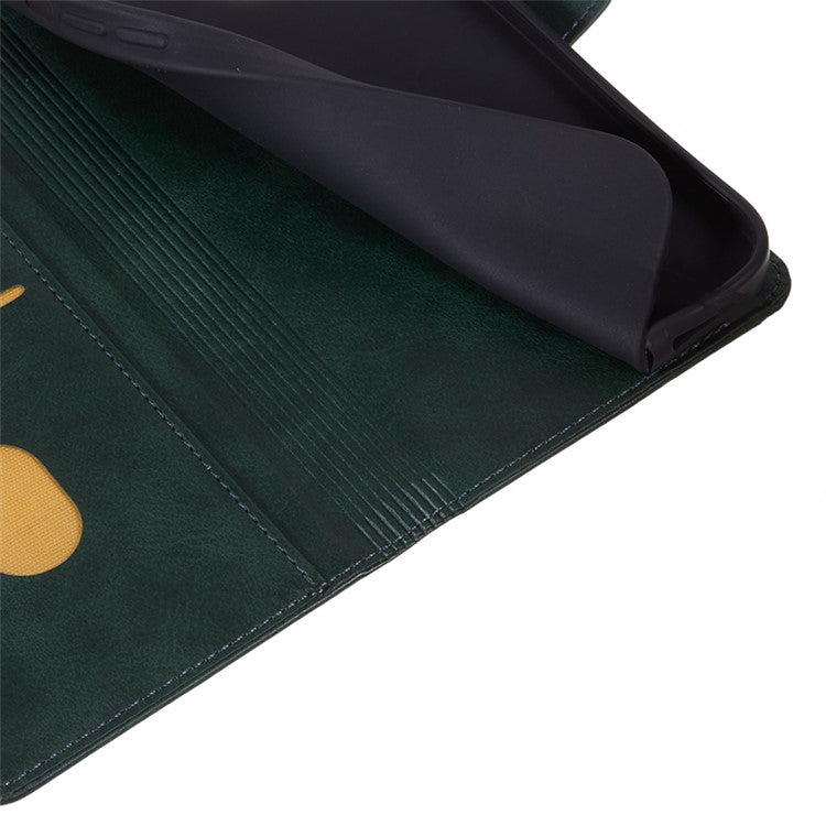 For Samsung Galaxy M15 5G / F15 5G Case Calf Texture Phone Wallet Leather Cover with Magnetic Clasp - Midnight Green