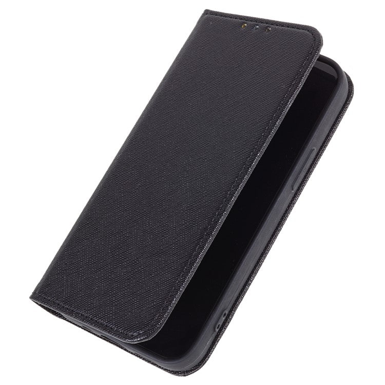 For Samsung Galaxy M15 5G / F15 5G Case Flip Wallet PU Leather Cross Texture Phone Cover - Black