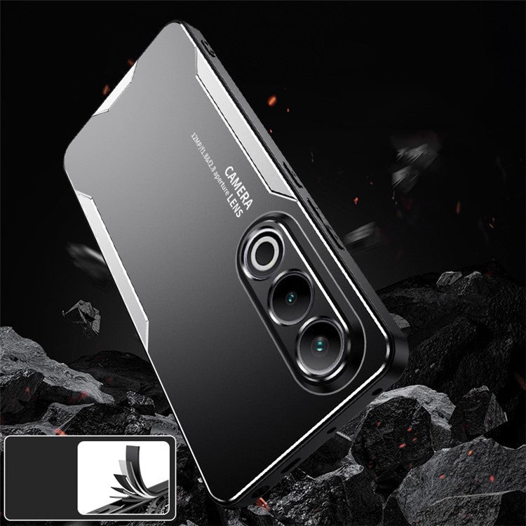 For OnePlus Ace 3V 5G Case Aluminum Alloy+TPU+PC Shockproof Hybrid Phone Shell - Silver
