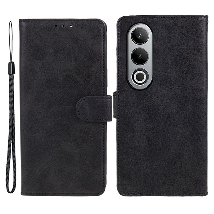 For OnePlus Nord CE4 5G Cover Calf Texture Cell Phone Case with Magnetic Clasp - Black