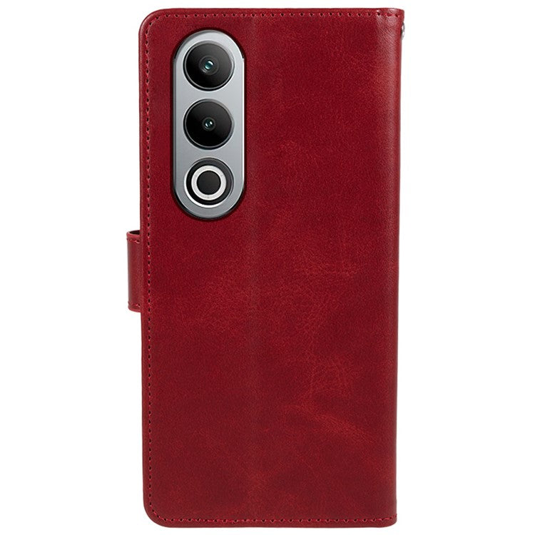 For OnePlus Nord CE4 5G Cover Calf Texture Cell Phone Case with Magnetic Clasp - Red
