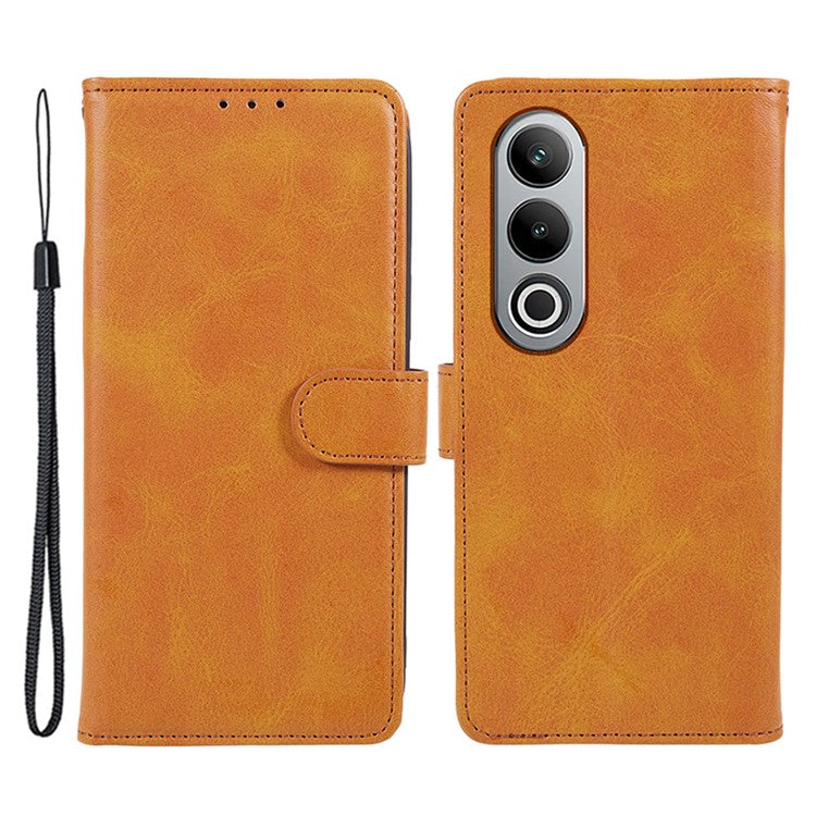For OnePlus Nord CE4 5G Cover Calf Texture Cell Phone Case with Magnetic Clasp - Khaki