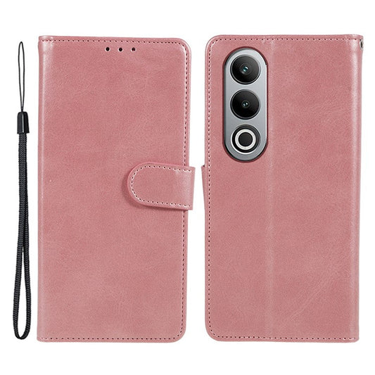 For OnePlus Nord CE4 5G Cover Calf Texture Cell Phone Case with Magnetic Clasp - Rose Gold