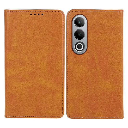 For OnePlus Nord CE4 5G Case PU Leather Wallet Cover Calf Texture Phone Shell with Magnetic Clasp - Khaki