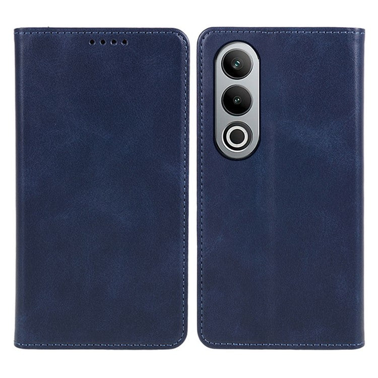 For OnePlus Nord CE4 5G Case PU Leather Wallet Cover Calf Texture Phone Shell with Magnetic Clasp - Blue