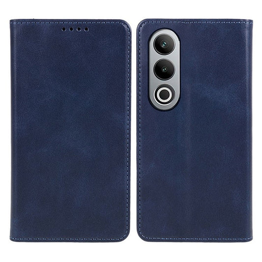 For OnePlus Nord CE4 5G Case PU Leather Wallet Cover Calf Texture Phone Shell with Magnetic Clasp - Blue