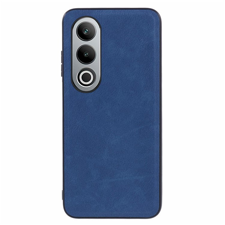 For OnePlus Nord CE4 5G Leather Case PC+TPU Hybrid Phone Cover Retro Pure Color Design - Blue