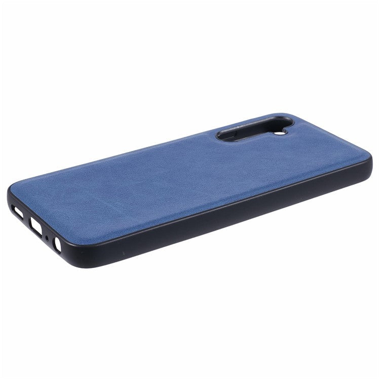 For OnePlus Nord CE4 5G Leather Case PC+TPU Hybrid Phone Cover Retro Pure Color Design - Blue