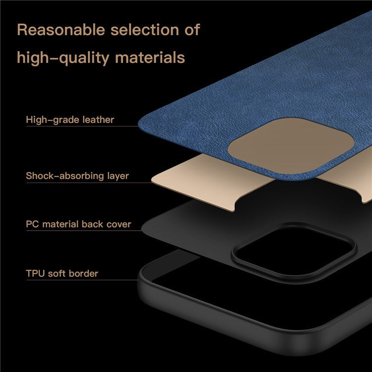 For OnePlus Nord CE4 5G Leather Case PC+TPU Hybrid Phone Cover Retro Pure Color Design - Blue