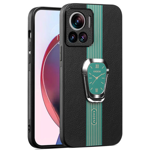 KADEM For Motorola Edge 30 Ultra 5G/Moto X30 Pro 5G Kickstand PU+TPU+Acrylic Phone Cover Anti-Scratch Shell - Green